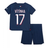 Paris Saint-Germain Vitinha Ferreira #17 Hemmaställ Barn 2023-24 Korta ärmar (+ Korta byxor)